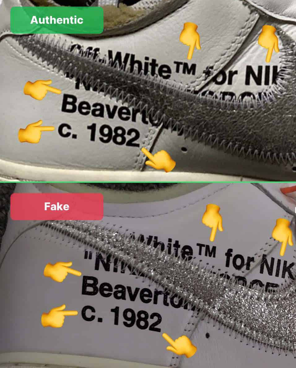 Nike x off white air clearance force 1 real vs fake