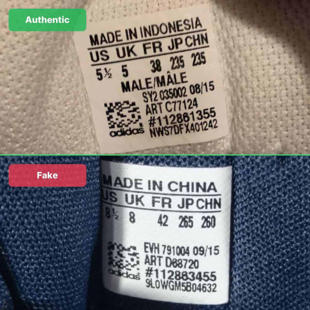 Adidas originals outlet vs fake outfits